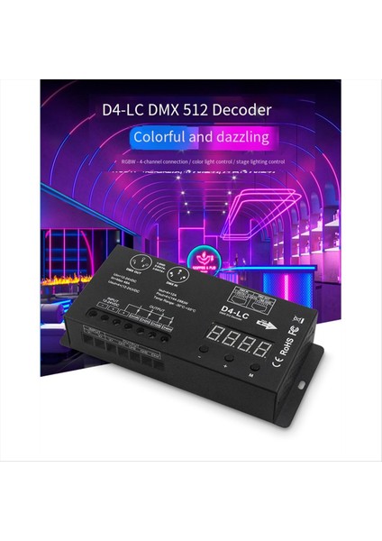 Güç DMX512 LED Denetleyici 4ch 12A/CH DMX512 Dekoder Dimmer Sürücüsü DC12V-24V Max 1152 W LED Rgbw Şerit Veya Işık Için (Yurt Dışından) fiyatları