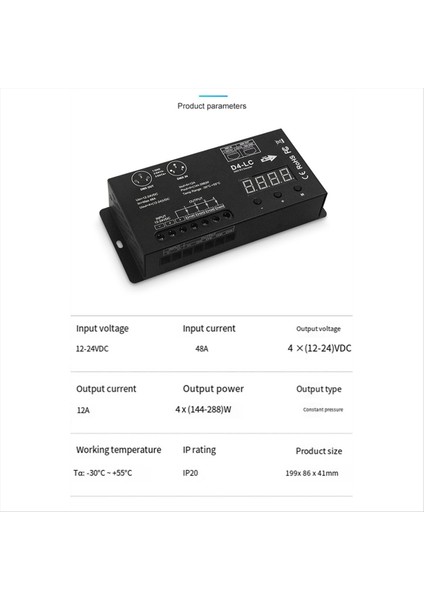 Güç DMX512 LED Denetleyici 4ch 12A/CH DMX512 Dekoder Dimmer Sürücüsü DC12V-24V Max 1152 W LED Rgbw Şerit Veya Işık Için (Yurt Dışından) modelleri