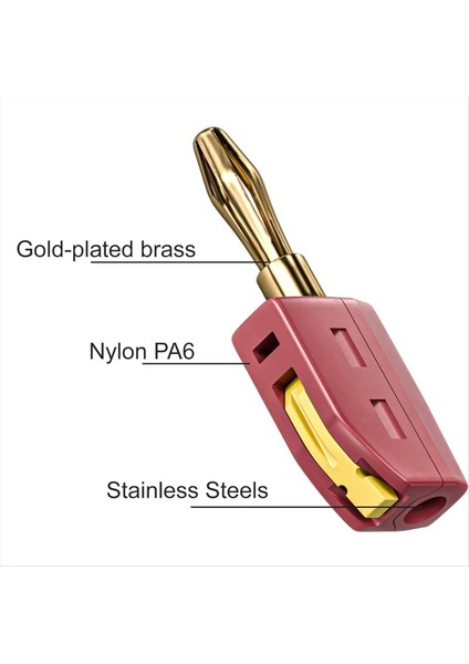 32A 4mm Muz Fiş Lehimsiz Hızlı Bağlantı Akım Altın Kaplama Konnektörler Ses Bakır Hoparlörler Amplifikatör Kırmızı (Yurt Dışından) fiyatları