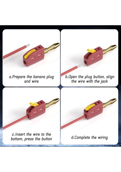 32A 4mm Muz Fiş Lehimsiz Hızlı Bağlantı Akım Altın Kaplama Konnektörler Ses Bakır Hoparlörler Amplifikatör Kırmızı (Yurt Dışından) modelleri