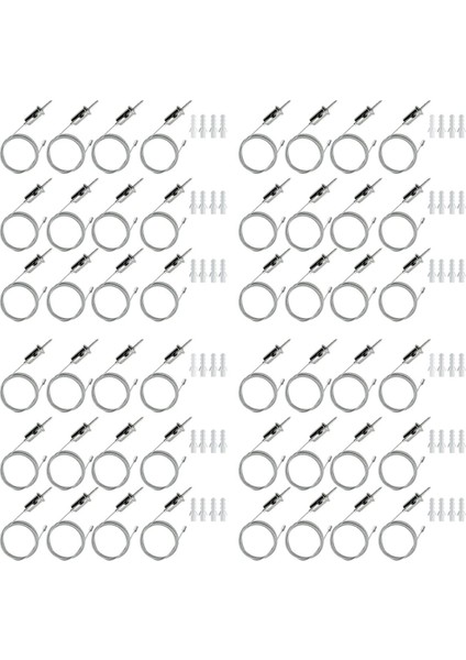 48 Takım Altıgen Garaj Süspansiyon Kabloları Kiti Çelik Asılı Zincirler Petek Işık Konektörü Kolye Tel Halat Kablo 2 M (Yurt Dışından)