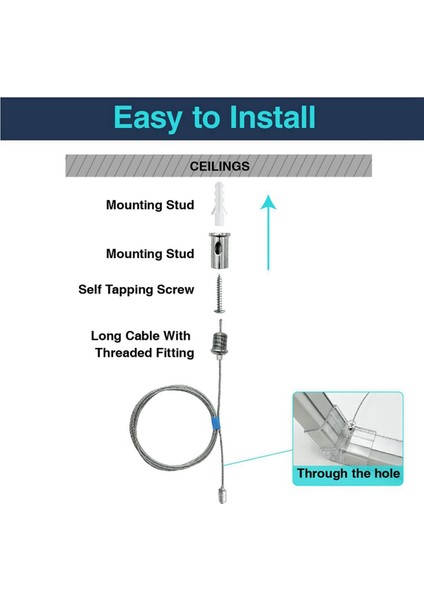 48 Takım Altıgen Garaj Süspansiyon Kabloları Kiti Çelik Asılı Zincirler Petek Işık Konektörü Kolye Tel Halat Kablo 2 M (Yurt Dışından) fırsatları