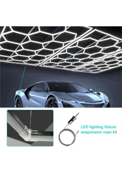 48 Takım Altıgen Garaj Süspansiyon Kabloları Kiti Çelik Asılı Zincirler Petek Işık Konektörü Kolye Tel Halat Kablo 2 M (Yurt Dışından) indirimleri