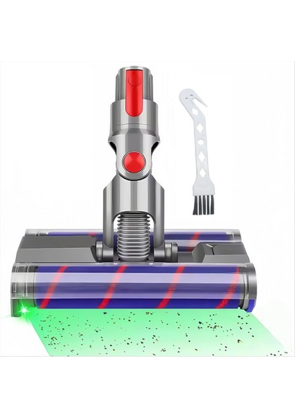 Dyson V7 V8 V10 V11 V15 Yumuşak Çift Silindirli Döner Fırça Kafası Elektrikli Süpürge Parçaları Sert Zeminler Için LED Işık ile (Yurt Dışından)