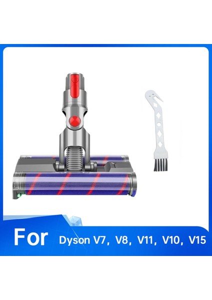 Dyson V7 V8 V10 V11 V15 Yumuşak Çift Silindirli Döner Fırça Kafası Elektrikli Süpürge Parçaları Sert Zeminler Için LED Işık ile (Yurt Dışından) modelleri