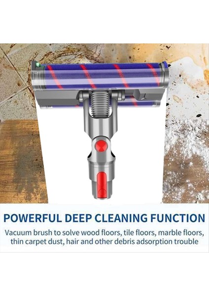 Dyson V7 V8 V10 V11 V15 Yumuşak Çift Silindirli Döner Fırça Kafası Elektrikli Süpürge Parçaları Sert Zeminler Için LED Işık ile (Yurt Dışından) indirimleri