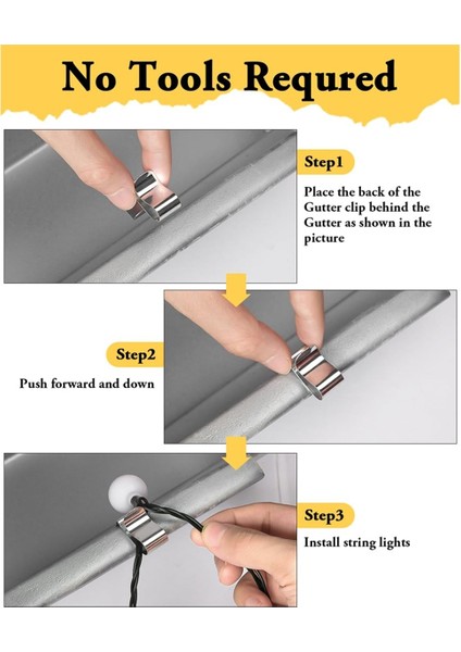 Dış Dize Işıkları Için 50 Adet Metal Noel Işık Klipleri - Xmas Mevsimsel Halat Için Hava Koşullarına Dayanıklı Oluk Klipleri (Yurt Dışından) fiyatları