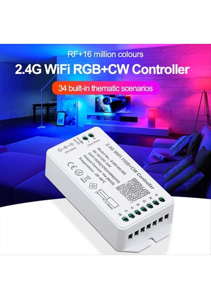 Wıfı Rgb + Cw LED Denetleyici Akıllı Telefon Uygulaması 433 M Uzaktan Kumanda 34 Sahne Modu Şeritler Modülleri Kutuları Için Müzik Senkronizasyon Zamanlaması (Yurt Dışından) fiyatları