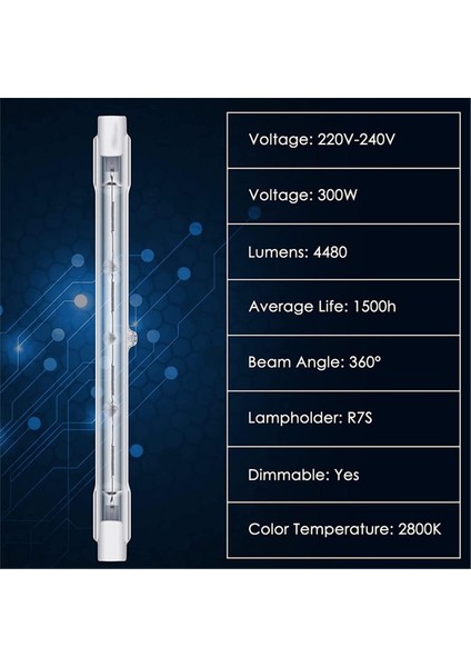 6 Adet 300 W 118 mm R7S Halojen Ampuller Kısılabilir Halojen Çubuk J Tipi Çalışma Lambaları Güvenlik Işıkları Zemin Lambaları (Yurt Dışından) fiyatları
