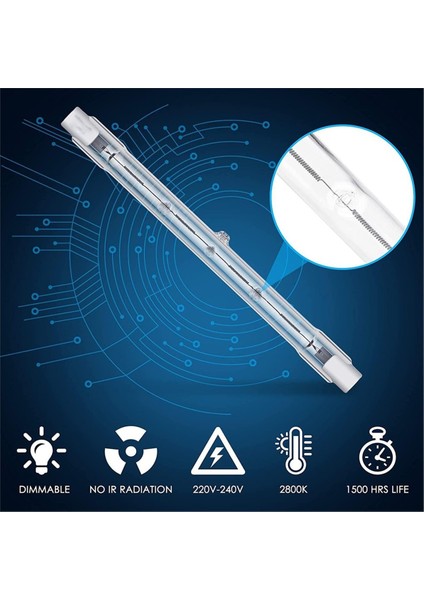 6 Adet 300 W 118 mm R7S Halojen Ampuller Kısılabilir Halojen Çubuk J Tipi Çalışma Lambaları Güvenlik Işıkları Zemin Lambaları (Yurt Dışından) modelleri