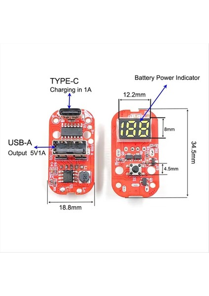 0-100 Güç Ekran Pcb Sürücü Plakası El Feneri Balıkçı Işığı Dıy Onarım Parçaları Tip-C Şarj Fonksiyonu (Yurt Dışından) modelleri