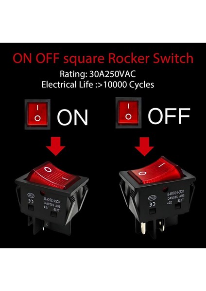 30A 250 V Ac Dpst 4 Pin Rocker Geçiş Anahtarı 4 Paket Kırmızı Işıklı Açık/kapalı T125 Geçiş Anahtarı Ağır Ev Aletleri Için (Yurt Dışından) fırsatları