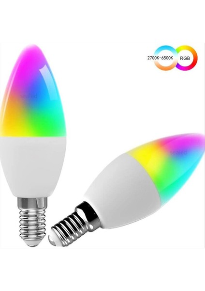 2pcs Tava Akıllı Wifi LED Ampul Beş Yönlü Spiral Mum Ampul Wifi Rgb Ampul Uzaktan Kumanda ve Ses Kontrolü 5W (Yurt Dışından) fiyatları