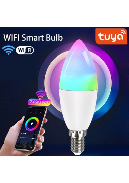 2pcs Tava Akıllı Wifi LED Ampul Beş Yönlü Spiral Mum Ampul Wifi Rgb Ampul Uzaktan Kumanda ve Ses Kontrolü 5W (Yurt Dışından) indirimleri