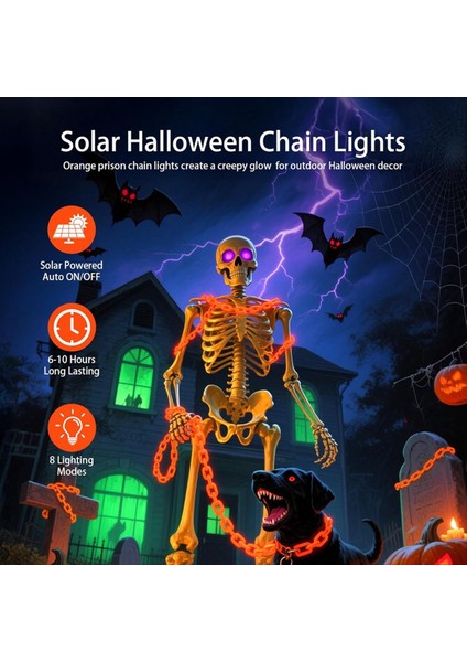 Cadılar Bayramı Süslemeleri Için Güneş Cadılar Bayramı Zincir Işıkları Iskeletler Köpek Perili Ev Için Açık Su Geçirmez Işıklar 3 Metre (Yurt Dışından) fırsatları