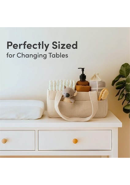 Bebek Bezi Caddy Organizatör Değiştirme Masası Için - Şık Kreş Depolama Sepeti Yenidoğan Essentials Bebek Leri (Yurt Dışından) fiyatları