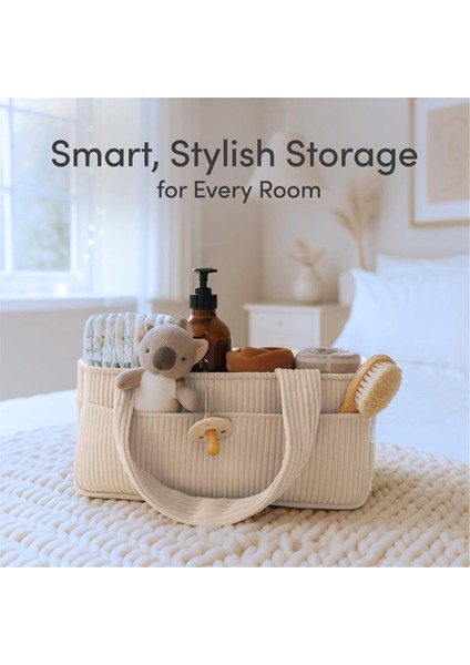 Bebek Bezi Caddy Organizatör Değiştirme Masası Için - Şık Kreş Depolama Sepeti Yenidoğan Essentials Bebek Leri (Yurt Dışından) modelleri
