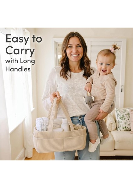 Bebek Bezi Caddy Organizatör Değiştirme Masası Için - Şık Kreş Depolama Sepeti Yenidoğan Essentials Bebek Leri (Yurt Dışından) indirimleri