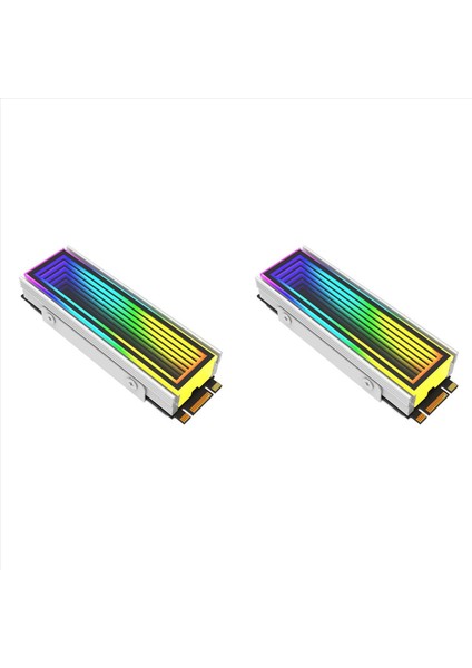 2x M 2 Argb Bilgisayar Radyatör 2280 SSD M2 Radyatör Pc Rgb M 2 Nvme Soğutucu Soğutucu Sonsuz Uçurum Etkisi Gümüş (Yurt Dışından)