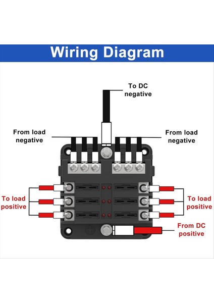 6 Yol Sigorta Bloğu Kutusu 12V/24V Dc, Atc/ato Sigorta Paneli Deniz Teknesi Otomotiv Motosikleti Için LED Göstergesi (Yurt Dışından) modelleri