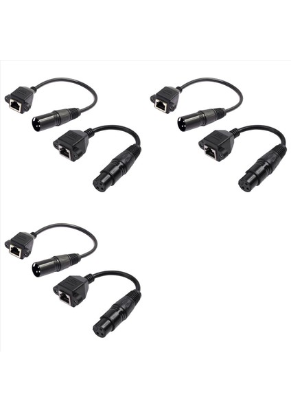 3 Çift Xlr 3pin RJ45 Dişi Adaptör RJ45 Xlr Dmx Konnektör Uzatma Kablosu Dmx-Con Denetleyici Serisi Için (Yurt Dışından)