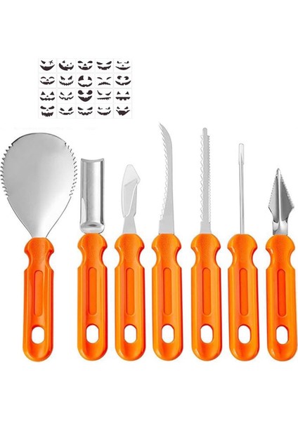 7pcs Cadılar Bayramı Kabak Oyma Araçları Kit Profesyonel Ağır Dereceli Kabak Oyma Araçları Parti Için 20 Şablonla Set (Yurt Dışından)
