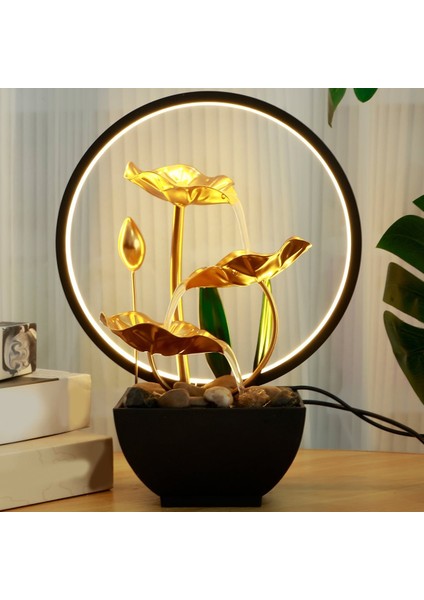 Masaüstü Su Çeşmesi USB ile Güçlendirilmiş Rahatlama Doğal Kayalar ve LED Halka Işıkları ile Masaüstü Şelale Çeşmesi (Yurt Dışından) modelleri