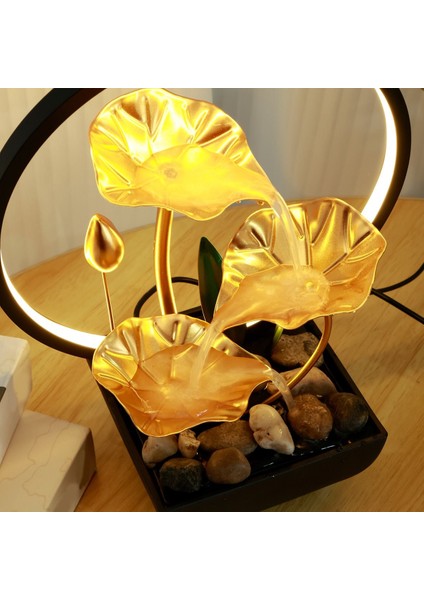 Masaüstü Su Çeşmesi USB ile Güçlendirilmiş Rahatlama Doğal Kayalar ve LED Halka Işıkları ile Masaüstü Şelale Çeşmesi (Yurt Dışından) fırsatları