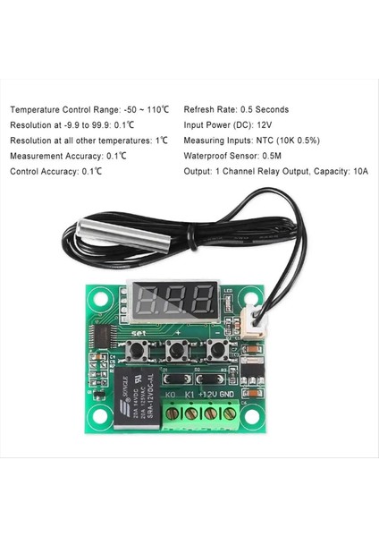 2 Adet W1209 Sıcaklık Kontrol Modülü (Kutulu) LED Ekranlı (Yurt Dışından) indirimleri