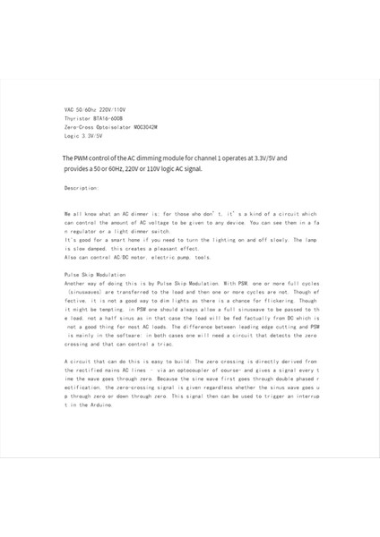 Ac Dimmer Modülü Ac Işık Lambası Çizme ve Motor Dimmer Modülü 1 Kanal 3.3V/5V Mantık 4 8A-400V (Yurt Dışından) fırsatları