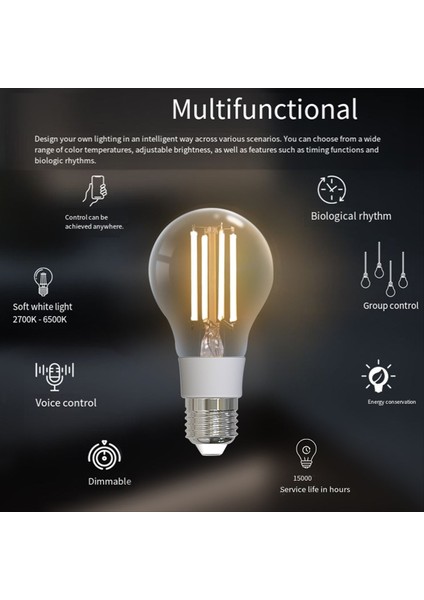 Tuya Zigbee Akıllı Filament Ampul 7 W LED Işık Lamba E27 Kısılabilir Aydınlatma 806LM Cct Akıllı Kısılabilir Kapalı Dekoratif Işık (Yurt Dışından) indirimleri