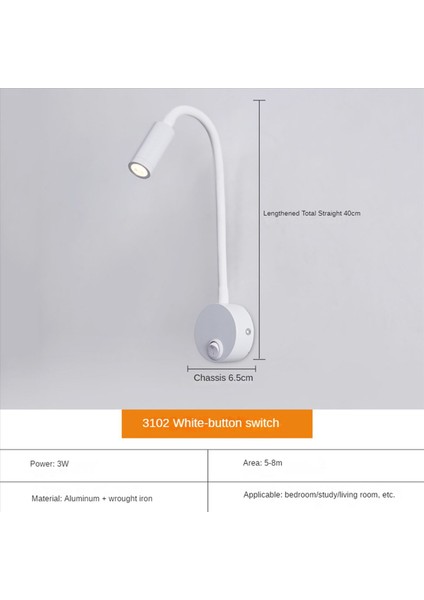 3x 3W Duvara Monte Okuma Lambası Esnek Boynu LED Aplik Yatak Odası Için Lamba Ofis Tezgah Stüdyo Okuma Lambası (Yurt Dışından) modelleri