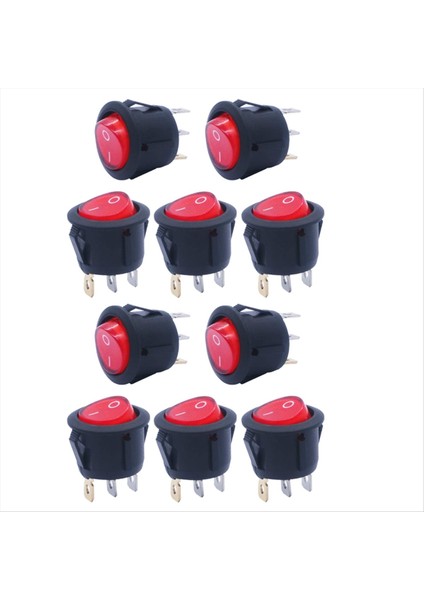 10PCS 3 Ayak 2 Tezgahlar Işıklı KCD1-105 Güç Anahtarı Rocker Gemi Türü Çeşitli Uygulamalar Için Dairesel Dalga (Yurt Dışından)