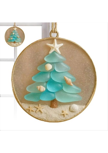 Kıyı Noel Süsleri Akrilik Noel Kıyı Süsleme Plaj Temalı Kolye Pencere Duvar Oturma Odası Için Tatil A (Yurt Dışından)