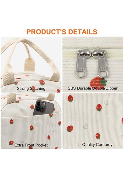 Yalıtımlı Öğle Yemeği Çantası, Yükseltilmiş Güçlü Tutamak, Moda Sevimli Kadife Öğle Yemeği Tote Çantaları Kadın Erkekler Için, Iş Için Serin Piknik (Yurt Dışından) fiyatları