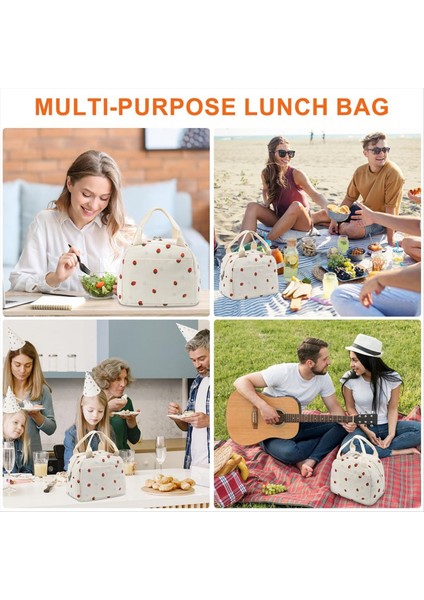 Yalıtımlı Öğle Yemeği Çantası, Yükseltilmiş Güçlü Tutamak, Moda Sevimli Kadife Öğle Yemeği Tote Çantaları Kadın Erkekler Için, Iş Için Serin Piknik (Yurt Dışından) modelleri