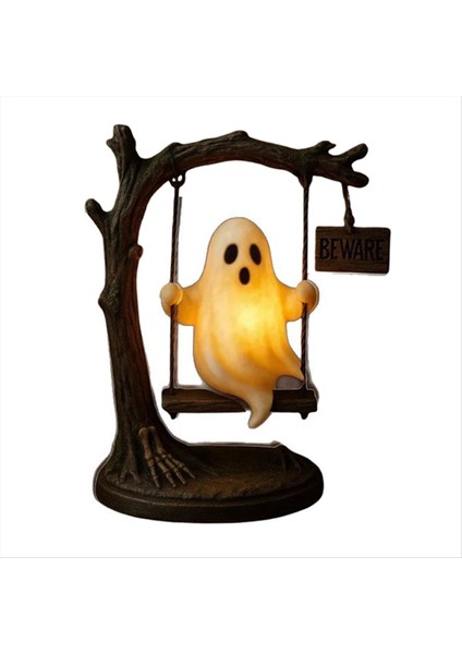 Hayalet Salıncak Lambası, Ağaç Salınımında Sallanan Hayalet, Cadılar Bayramı Hayalet Gece Işığı, Komik Hayalet Ağaç Salıncak Dekoru (Yurt Dışından)