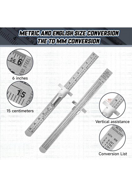 6 Adet Makinist Cetvel 6 Inç 15 cm Cep Cetveli Çıkarılabilir Klipsli Esnek Hassas Paslanmaz Çelik Cetvel (Yurt Dışından) fiyatları