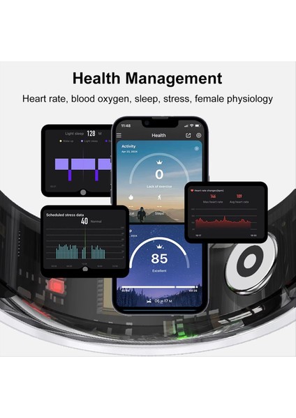 R05 Akıllı Yüzük Nfc Fonksiyonu Dokunmatik Hareket Kontrolü Kalp Hızı Uyku Monitörü Çoklu Spor Modu 5ATM Su Geçirmez Tip 10 (Yurt Dışından) indirimleri