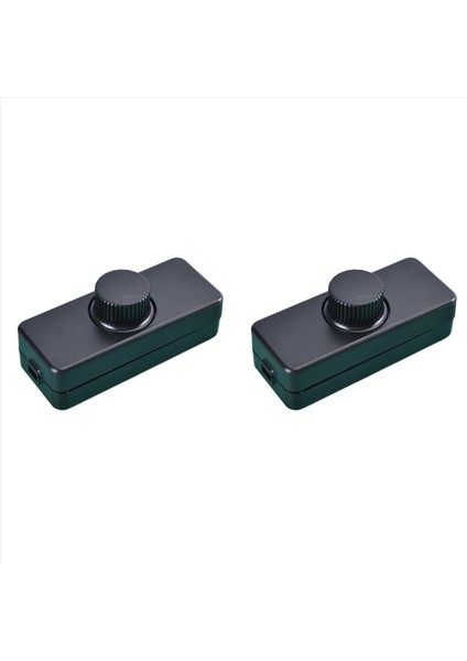 2pcs Ayarlanabilir LED Dimmer 220V Işık Anahtarı Aydınlatma Düğmesi Dimmer Denetleyici Siyah (Yurt Dışından)