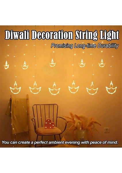 3 5 M Diwali Işık Odası USB LED Arka Plan Asılı Diyas Yatak Odası Deepavali Paketi Çok Renkli (Yurt Dışından) modelleri