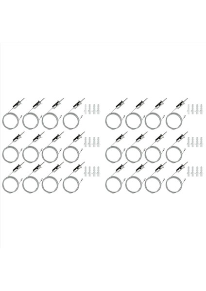 24 Takım Altıgen Garaj Süspansiyon Kabloları Kiti Çelik Asılı Zincirler Petek Işık Konektörü Kolye Tel Halat Kablo 1 M (Yurt Dışından)