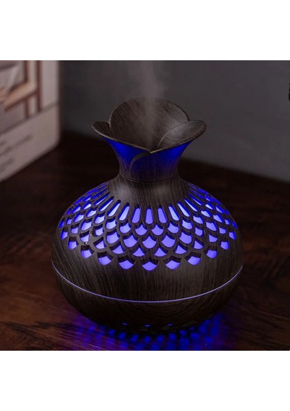 300ML USB Hava Nemlendirici Mini Nemlendirici Masaüstü Nemlendirici Renkli Gece Işıkları ile Hollow Vazo Şekli Nemlendirici B (Yurt Dışından) fiyatları