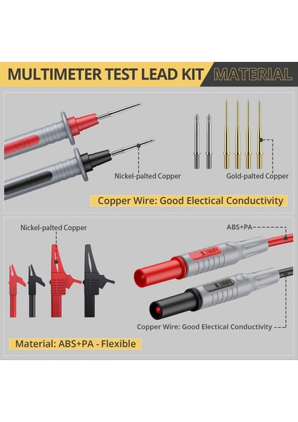 Çoklu Test Uçları Kiti Timsah Uçlu Elektrik Multimetre Test Ucu (Yurt Dışından) fırsatları