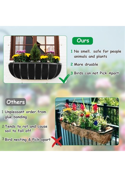 3 Adet Saksı Sepeti Astarı Kumaş Pencere Kutusu Astarı Keçe Tekne Saksı Astarı Yedek Siyah Çiçek Sepeti Astarı 24 Inç (Yurt Dışından) indirimleri