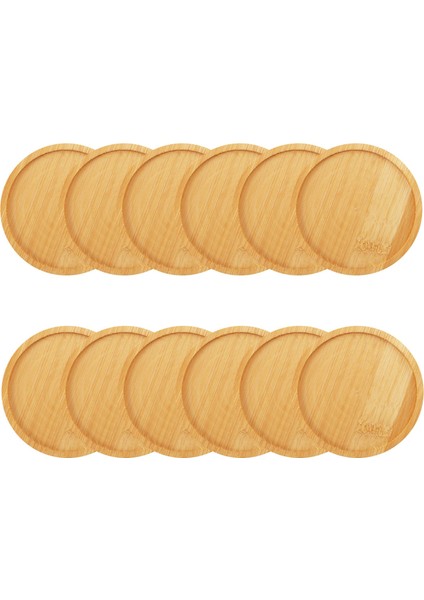 Bambu Bitki Tabağı 3,3 Inç Sukulent Saksı Tepsisi Çiçek Bitki Tutucu, Yuvarlak Drenaj Tepsisi 12'li Paket (Yurt Dışından)