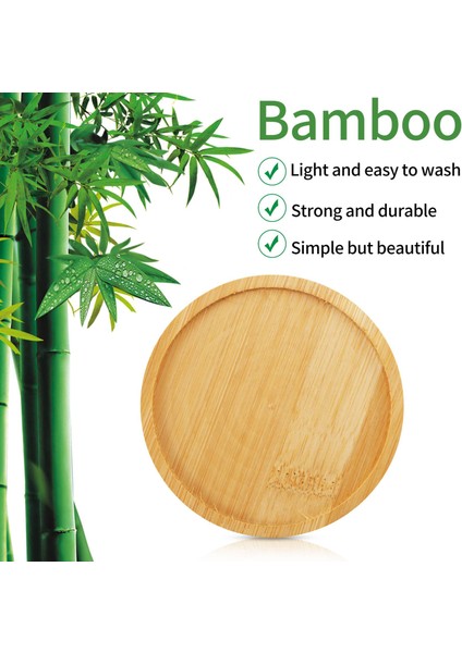 Bambu Bitki Tabağı 3,3 Inç Sukulent Saksı Tepsisi Çiçek Bitki Tutucu, Yuvarlak Drenaj Tepsisi 12'li Paket (Yurt Dışından) fiyatları