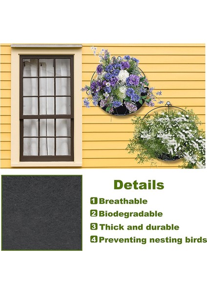 Adet 12 Inç Yarım Yuvarlak Saksı Astarları Kumaş Bitki Astarları Yarım Daire Çiçek Sepeti Astarları Yedek Keçe Astarı (Yurt Dışından) fırsatları