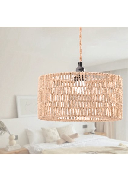 3x Kağıt Halat Abajur Tavan Işık Gölge Boho Avize Gölge Ampul Koruma Restoran Cafe Oturma Odası Için 22X11 cm (Yurt Dışından) modelleri