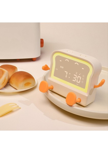 Tost Gece Lambası Dijital Uyandırma Saati Başucu Gece Lambası Sayım Yukarı/aşağı Zamanlayıcı Otomatik Kapanma Lambası Yatak Odası Saati Kahverengi (Yurt Dışından) modelleri